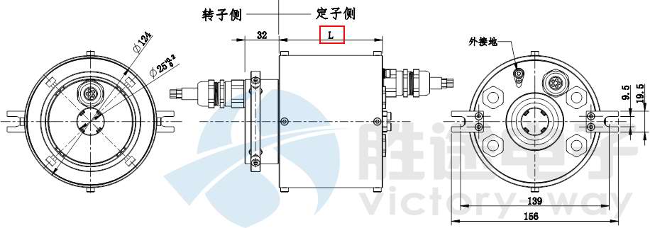 TEX025防爆滑環(huán)尺寸圖