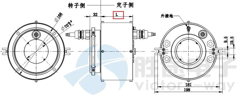 TEX70防爆滑環(huán)尺寸圖