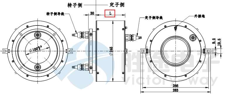 TEX100 防爆匯流環(huán)尺寸圖
