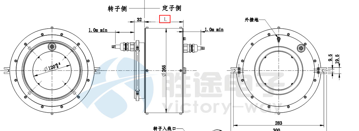 TEX120防爆滑環(huán)尺寸圖